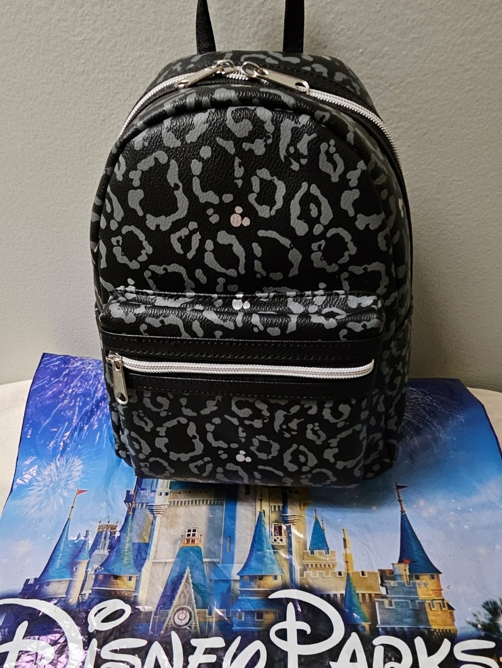 Disney Black Leopard Print  Backpack